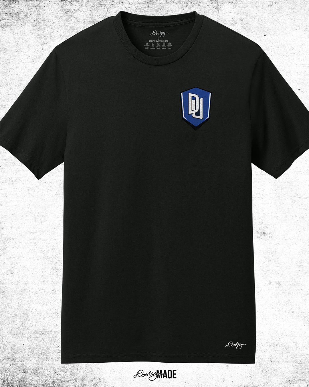 Custom Dillard University graphic tee shirt with DU logo on front left chest. Celebrate HBCU Pride.