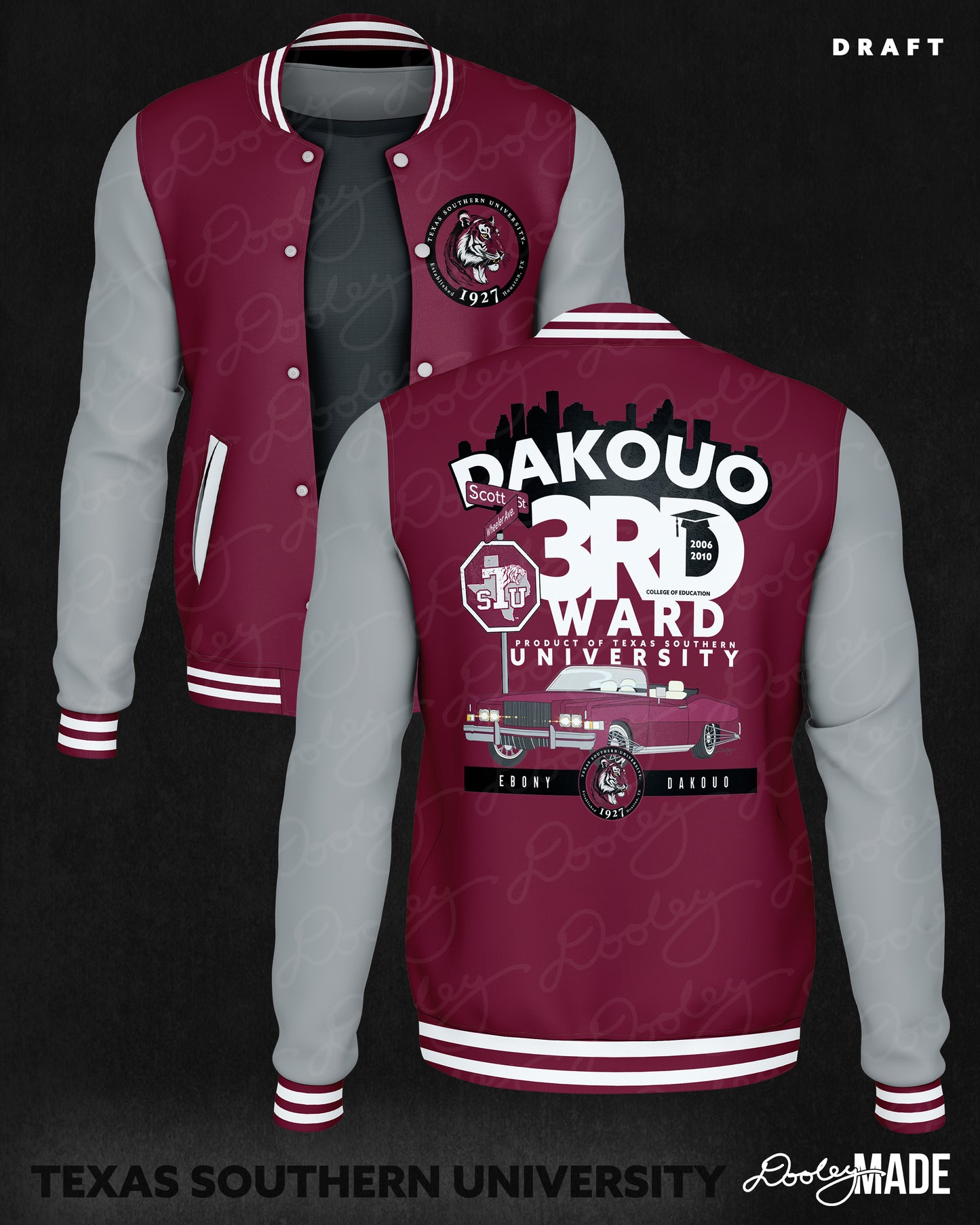 Custom Texas Southern University 3 Ward Varsity Jacket