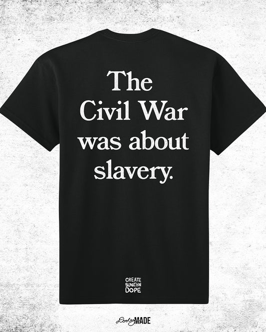 The Civil War Was About Slavery Heavy Oversized T-Shirt