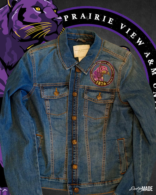PVAMU Denim Jacket - Dark Panther Circle