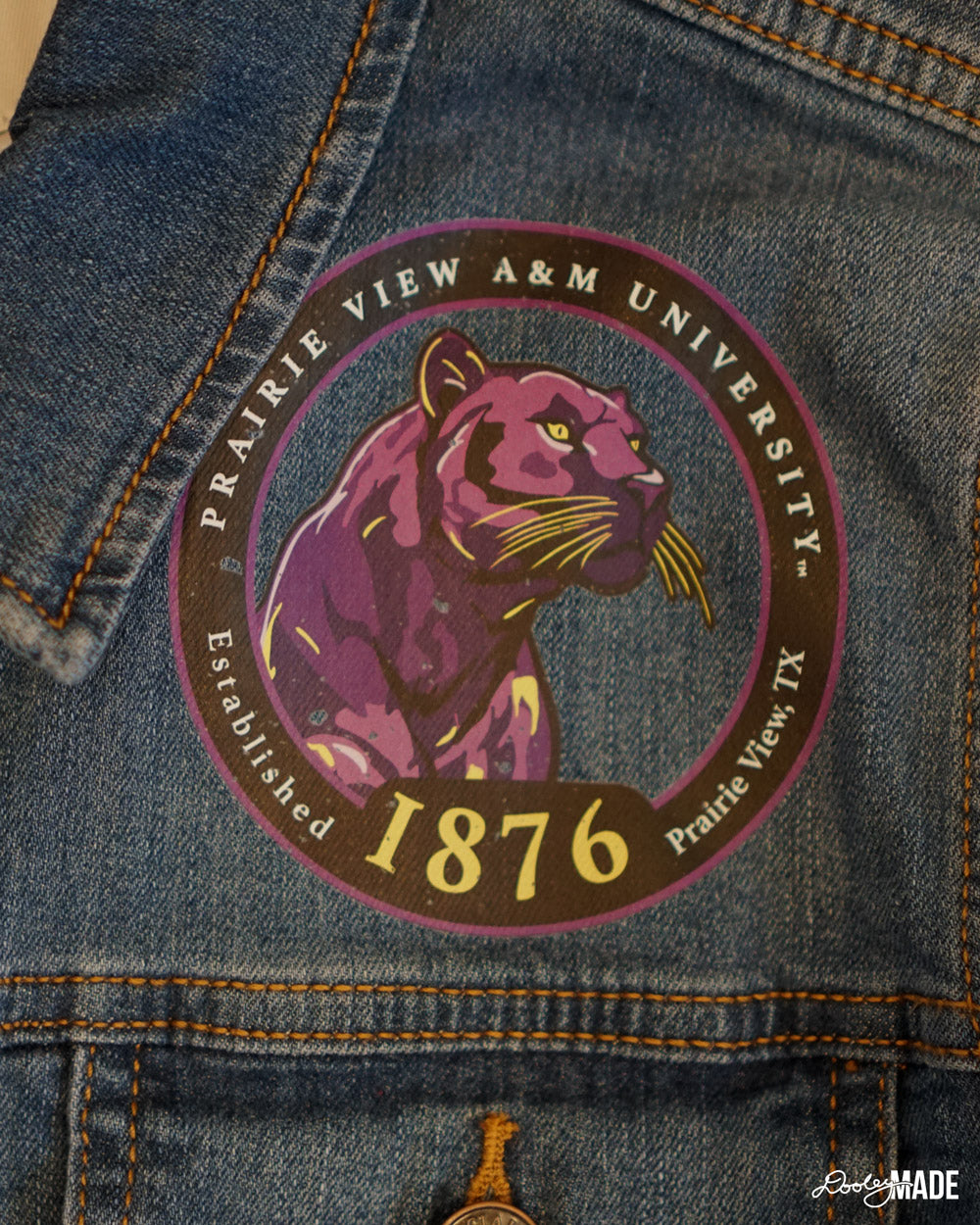 PVAMU Denim Jacket - Dark Panther Circle