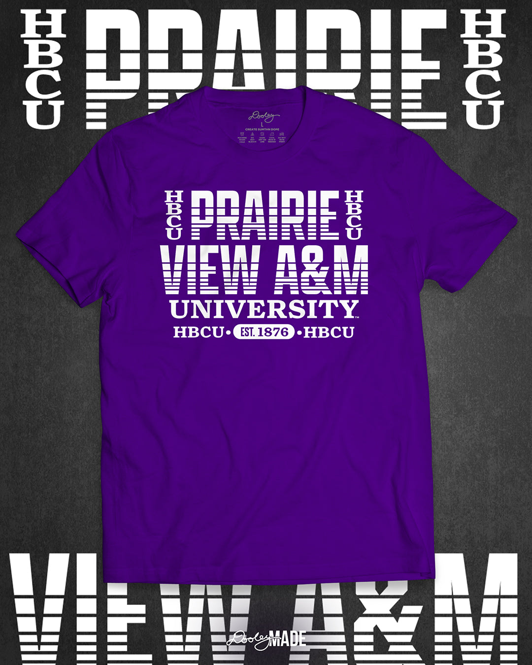 Purple Prairie View A&M University HBCU shirt with bold white text design, celebrating Black excellence and HBCU pride. Est. 1876. Perfect for alumni and students.