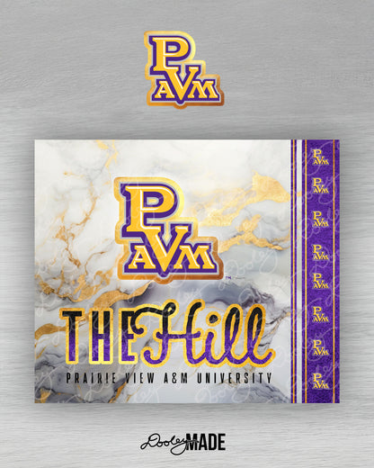 PVAMU "The Hill" 20oz Tumbler -  Marble and Gold