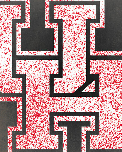 An image showing the speckled details within a University of Houston logo.