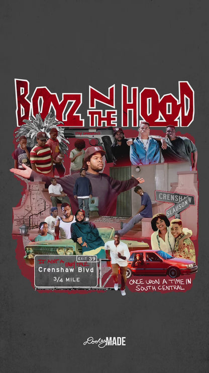 A video showing the creation of a Boyz N The Hood themed collage of notable scenes and characters from the 90's hit movie - made for a graphic tee shirt and wall art/ Images have been restored to add details. Shop now!